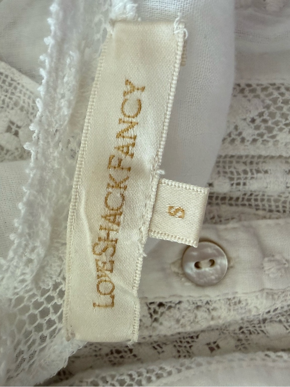 Loveshackfancy Quincy Dress White Ruffle Lace Mini Size Small - Picture 9 of 10